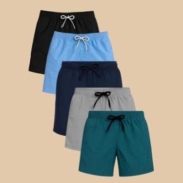 Imagem de Kit 5 Shorts Masculino Tactel Casual Praia-Masculino