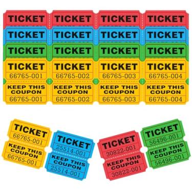 Imagem de DGBDPACK 400 Pcs Raffle Tickets Roll, 50/50 Double Ticket Suitable for Events, Fundraisers, Entry, Class Reward & Prizes(4 Colors - Red/Blue/Green/Yellow)