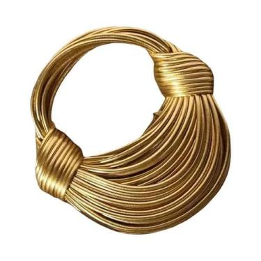 Imagem de Bolsa De Mão De Luxo Em Ouro E Prata, Designer, Trançada À Mão, Estilo