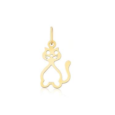 Imagem de Pingente De Ouro Gato Cat Vazado Puro 18k Pm44 - MAEHLER Arte Em Joias