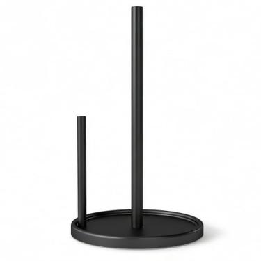 Imagem de Jesginboo Suporte de toalha de papel, suporte de toalha de papel de cozinha preto, suporte de rolo de papel com base ponderada