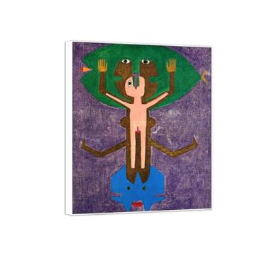 Imagem de Victor Brauner Famosa arte de parede impressão em tela pintura pronta para pendurar - composição - imagem em moldura branca para decoração de sala de estar 30 x 35 cm 12 x 13 pol