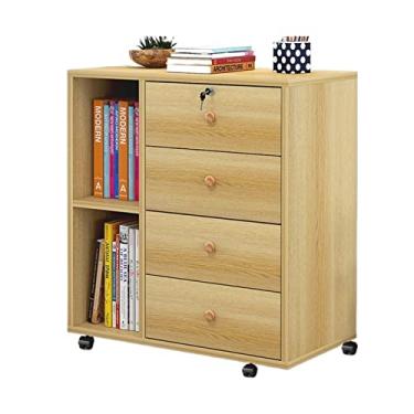 Imagem de U5GAAALPPQ9 Armário de arquivo de madeira Armário de arquivo de escritório móvel armário baixo de dados de armazenamento armário de atividade armário gaveta armário de armazenamento armário de arquivo