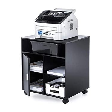 Imagem de U5GAAALPPQ9 Armário de arquivo, suporte de impressora com armário de escritório de armazenamento, armário de madeira sob a mesa com rodas, gabinete de escritório, armário de arquivo de escritório (cor