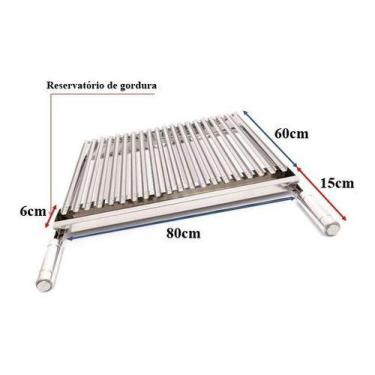 Imagem de Grelha Argentina Parrilha Churrasco 80x60 Cm - INOX 430 - Major Birita