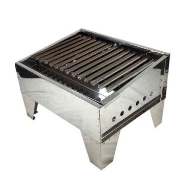 Imagem de Mini Parrilha Churrasqueira Inox 430 Com Grelha Argentina - Major Biri