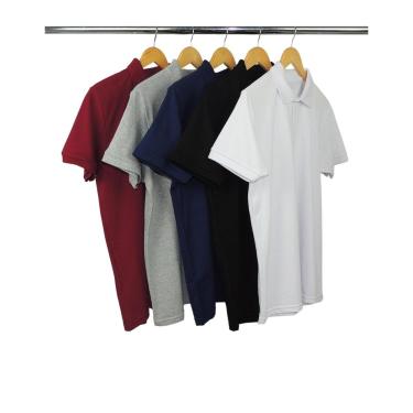 Imagem de Kit Sortido 5 Camisas Gola Polo Piquet Masculinas Lisa-Masculino