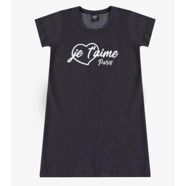 Imagem de Vestido Menina Infantil em Molecotton Select Preto, 8, Preto