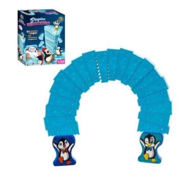 Imagem de Jogo Pinguins Equilibrista Infantil Brinquedo Bloco Montar Brinquedo L