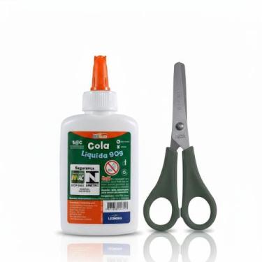 Imagem de Cola Líquida 90g + Tesoura Leo&Leo