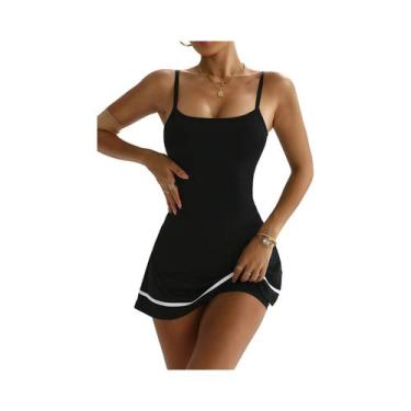 Imagem de Vestido Feminino Regata Color Block Sem Mangas, Roupa Esportiva De Tên