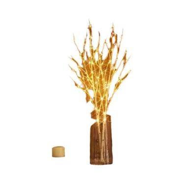Imagem de Luz De Ramo De Bétula Com Fio De Cobre 50LED Branco E Marrom Para Deco