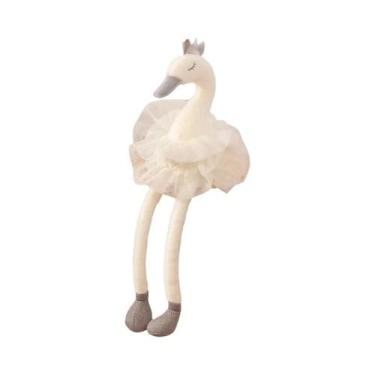Imagem de Boneca De Pelúcia Cisne Branco E Rosa Com Saia De Algodão Para Bebês -