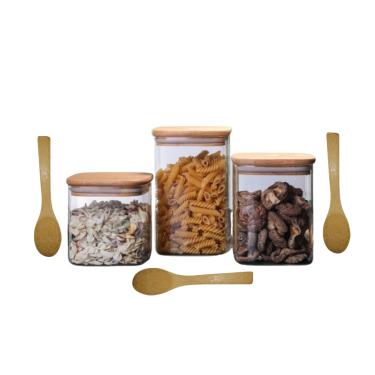 Imagem de Conjunto de 3 Potes de Vidro Tatu-Bola 1000ml/800ml/600ml - Ilovecoffee Natureza