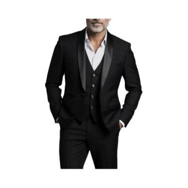 Imagem de Terno Slim Fit Masculino De Alta Qualidade Para Casamento, Traje Forma