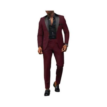 Imagem de Terno Slim Fit Masculino De Alta Qualidade Para Casamento, Traje Forma