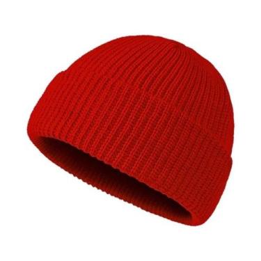 Imagem de Gorro De Lã Tricotado Unissex Quente, Cor Sólida, Estilo Moderno Para 
