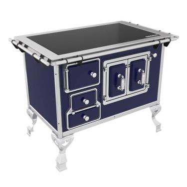 Imagem de Fogão A Lenha Venâncio Tradicional Nº2 Vitroceramico Azul Saída Direito Porta Dupla 47362