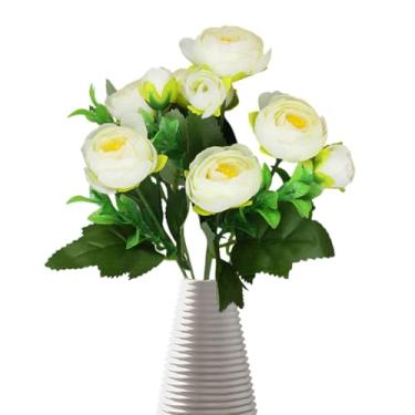 Imagem de Flores falsas, decoração de flores artificiais eternas - Decorações florais de camélia realista para vaso sala de estar, pátio, quarto, aniversários, , passarela, jardim