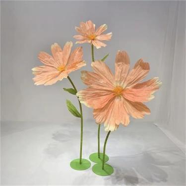 Imagem de Conjunto de flores de papel gigantes - Decorações de margaridas artificiais para exibição floral de aniversário, casamento e festa - Enormes arranjos para decoração de fundo de banquete