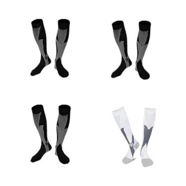 Imagem de Meias De Compressão Masculinas (2, 3 Ou 4 Pares) Para Corrida E Varize
