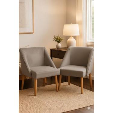 Imagem de Kit 02 Cadeira Decorativa Liz Suede para Sala salão recepção . - SONHO