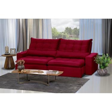 Imagem de Sofá 4 Lugares 2.30 Mt Retrátil E Reclinável Vermelho