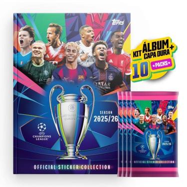 Imagem de Kit Livro Ilustrado Capa Dura Azul + 10 Envelope Sticker UEFA Champions League 2025/26-Unissex