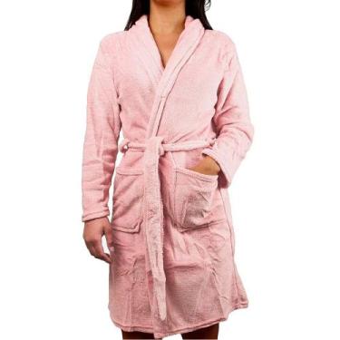 Imagem de Kimono Felpudo Unisex Roupão Microfibra Macio Pós Banho - Camesa, Nude
