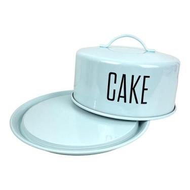 Imagem de Boleira Silky Em Aço Galvanizado Porta Bolo Com Tampa 28,5cm - Haüskra