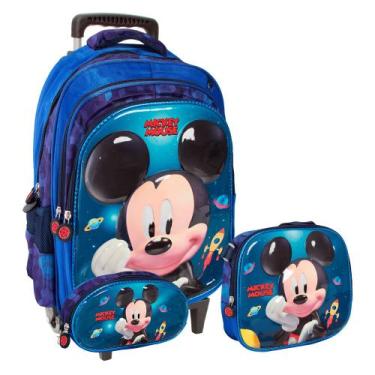 Imagem de Kit Mochila Infantil Masculina Grande Rodinha + Lancheira - Plike