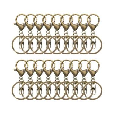Imagem de Chaveiros Com Fecho Lagosta De Metal 15 30 50 80 Peças, Gancho Giratór