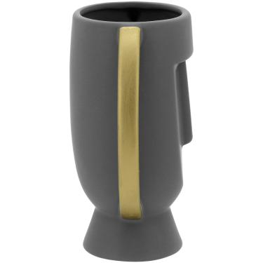 Imagem de Vaso 21X17X11Cm Cerâmica Cinza Pasco