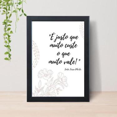 Imagem de Quadro Frases Católicas Devoção Fé A4 C/ Moldura e Vidro 01 Cor: Preto