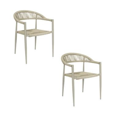 Imagem de Kit com 2 Cadeiras em Alumínio e Corda Náutica Laguna  Cinza