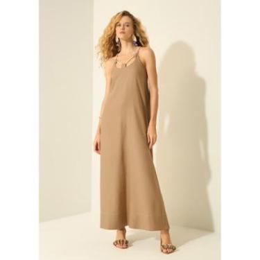 Imagem de Vestido Longo De Alças Com Passantes E Linho-Feminino