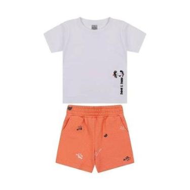 Imagem de Conjunto Curto Tigor T Tigre Camiseta e Bermuda Branco-Masculino
