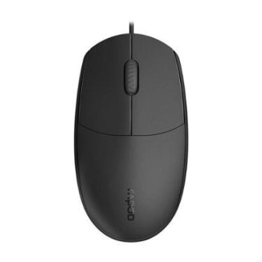 Imagem de Mouse Óptico Rapoo N100C, 1000 DPI, Design Ambidestro, Plug & Play, USB, Preto - N100C-Unissex