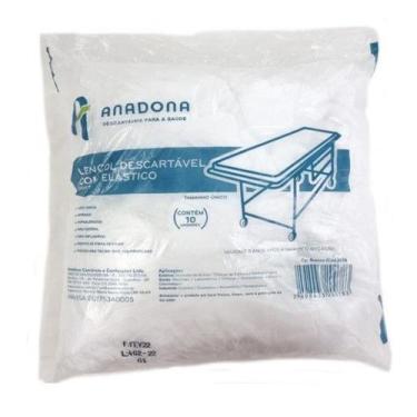 Imagem de Lencol descartavel com elastico em tnt 20 gr branco pacote com 10 unid