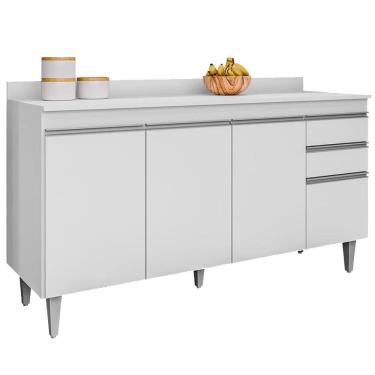 Imagem de Balcao Com Tampo 4 Portas 2 Gavetas Lorena BP 160 cm Eratto Moveis