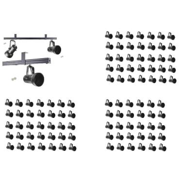 Imagem de Kit 100 Spot Trilho Perfilado Eletro calha Par20 Bulbo OL7