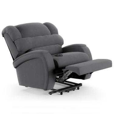 Imagem de Poltrona Do Papai Reclinável Kalie Elevação Lift Elétrico Fh9 Veludo Cinza - Mpozenato
