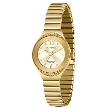 Imagem de Relógio Lince Feminino Dourado Pulseira Mola Lrg4720l C2kx