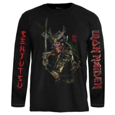 Imagem de Camiseta Stamp de Banda Iron Maiden Manga Longa em Algodão Oficial-Unissex