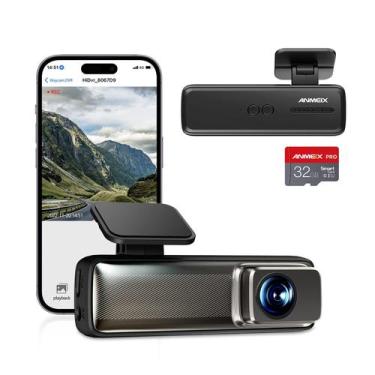 Imagem de Dash Cam Anmeix 1080P WiFi para carros, visão noturna, 170 de largura