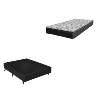 Imagem de Cama Box Solteiro 88 Tecido Sintético Preto com Colchão De Espuma - D33 Ortobom ISO 100 60x88x188