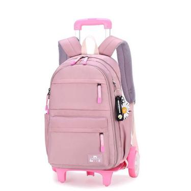 Imagem de Mochila Trolley IFENG Girl impermeável de nylon roxa 44cm