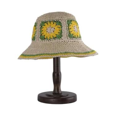 Imagem de Chapéu De Palha Feminino De Verão Com Proteção UV, Viseira De Crochê P