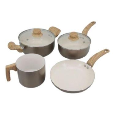 Imagem de Conjunto Panelas Premium Gold 4 Peças Cerâmica Antiaderente - HDL, Dou