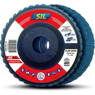 Imagem de Kit 5 Discos De Lixa Flap Sil 4.1/2'' 115mm Zircônio Grão 60 - MARCA C